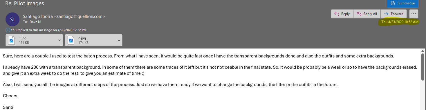Saxarba Email about portrait refinement